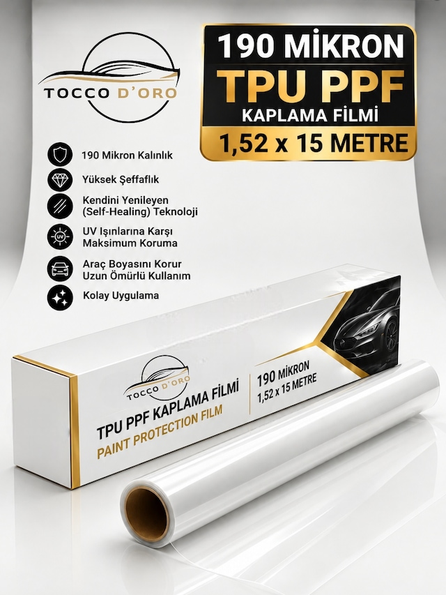 Tocco D'oro 190 Mikron Tpu Ppf Kaplama Filmi 1,52 X 15 Metre