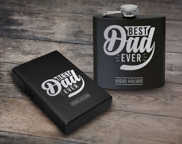 Bk Gift Kişiye Özel İsimli Siyah Çelik İçki Matarası Ve Sigara Kutusu Hediye Seti-12, Hediyesi, Erkek Hediye, Alkol Matarası