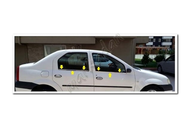 Dacia Logan Krom Cam Çıtası 2005-2012 4 Parça Paslanmaz Çelik