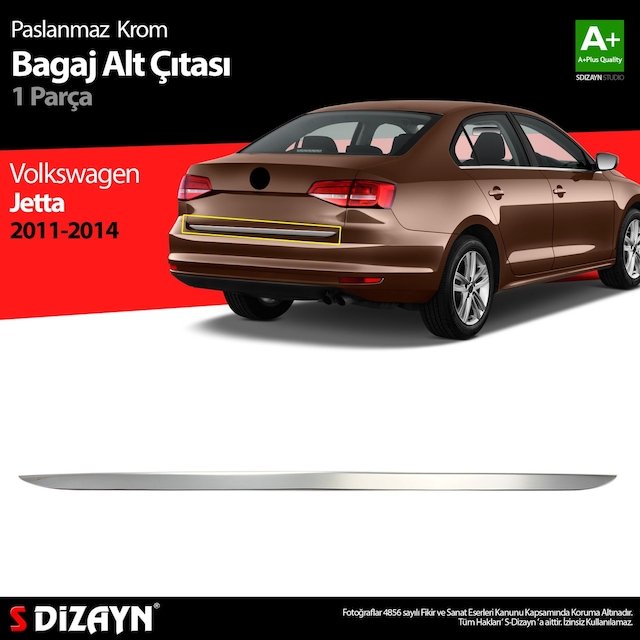 S-Dizayn Vw Jetta Krom Bagaj Alt Çıta 2011-2014 N11.4523