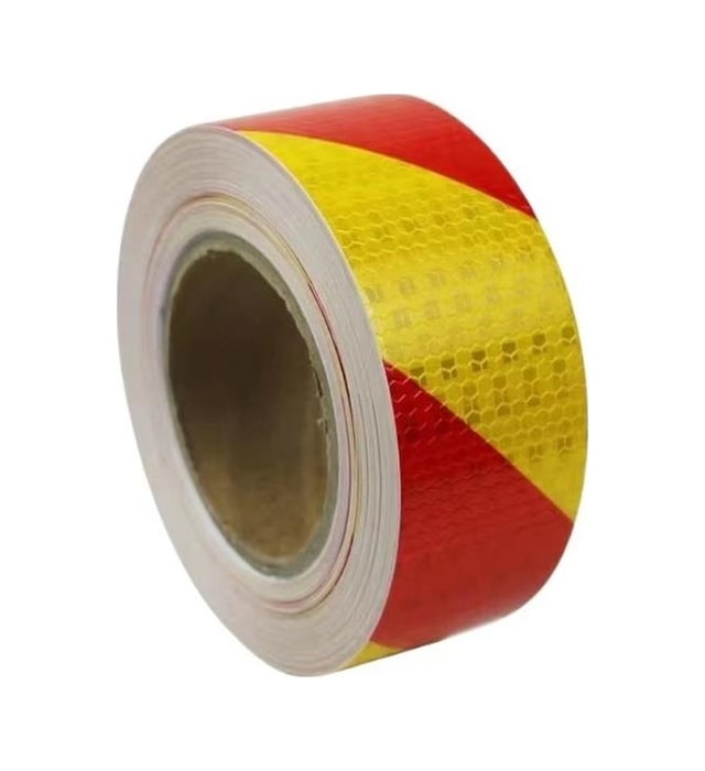 Carub Fosfor Bant Petekli Çapraz 5 Cm X 25m Sarı -kırmızı