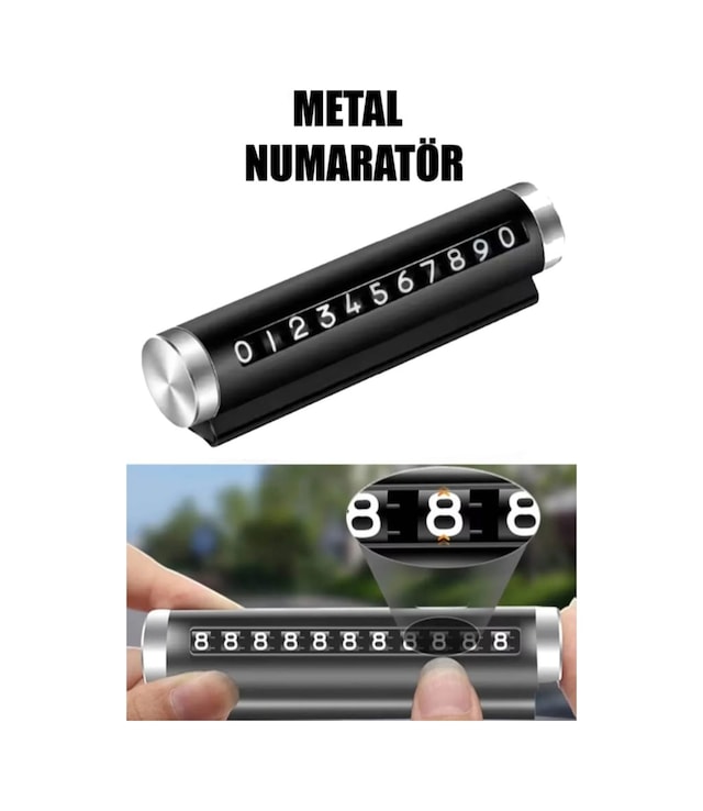 Metal Kasa Numara Çevirmeli Araç İçi Telefon Numaratör Park Numarası Parkmatik Araba Numaratör 78844193