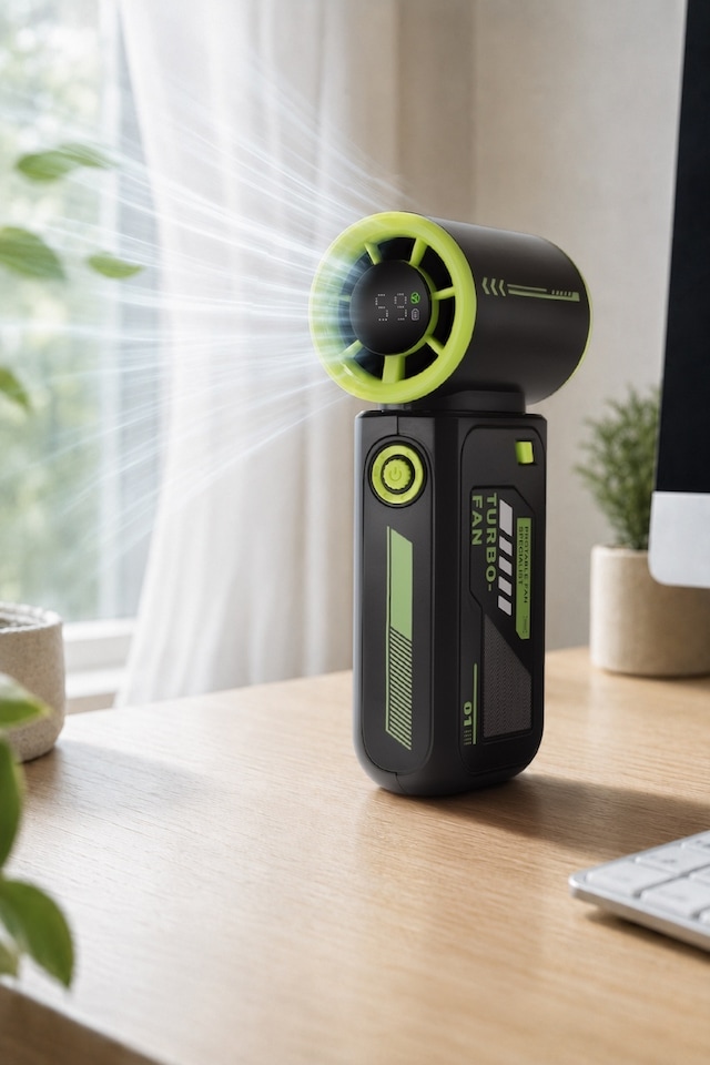 Hadron N115 Şarjlı Turbo Mini El Fanı Dijital Göstergeli