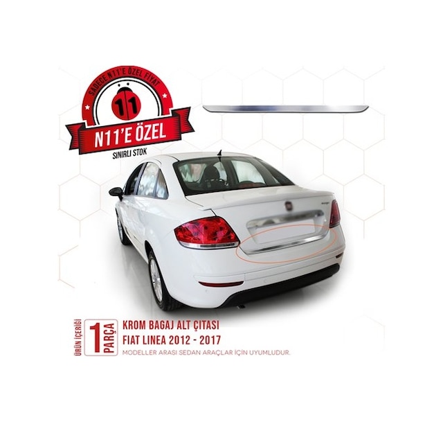 intakrom Fiat Linea Krom Bagaj Alt Çıtası 2007 - 2018