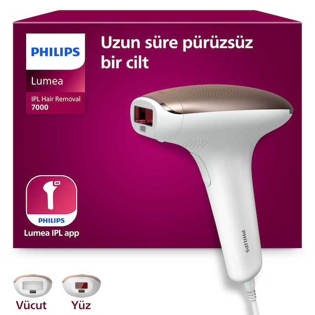 Philips Lumea 7000 Serisi SC1997/00 IPL Tüy Alma,Vücut ve Yüz için 2 Başlık,Çanta