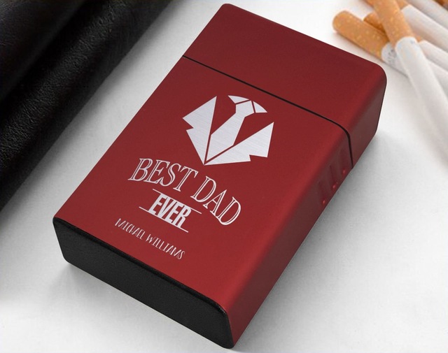 Bk Gift Kişiye Özel İsimli Babalar Günü Tasarımlı Kırmızı Metal Sigara Tabakası ,babalar Günü Hediyesi , Babaya Hediye , Sigara Tabakası-12