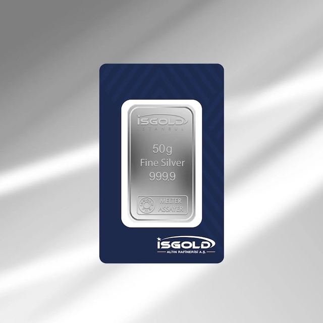 E-gümüş Işgold 50 G Külçe Gümüş