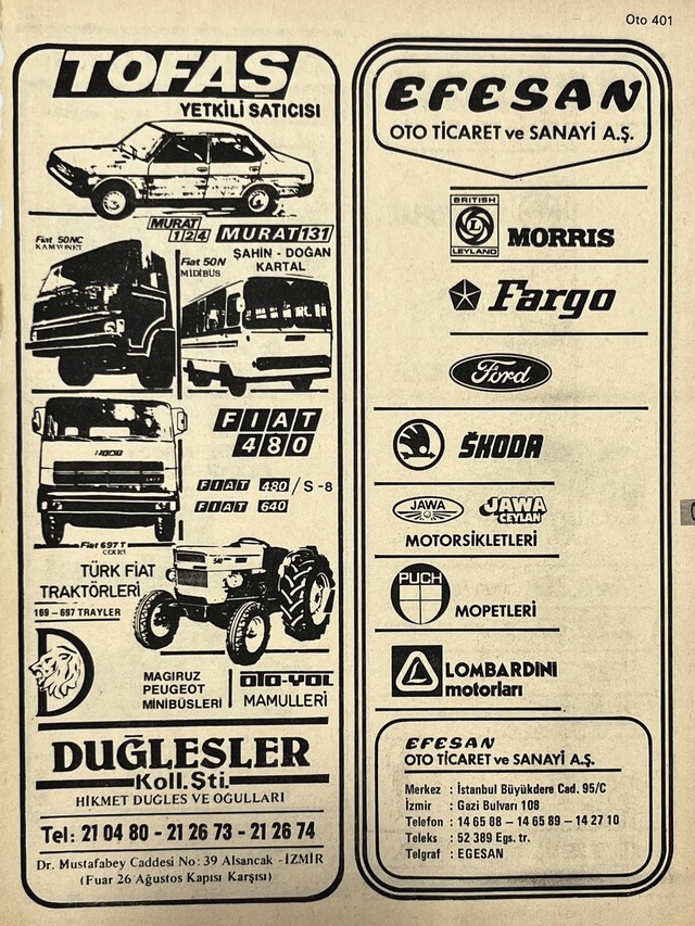 İzmir 1982-1983 Meslek Reklam İlanı Efemera S401 Teşhir Ürün