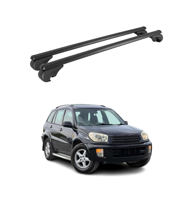 Toyota Rav4 Iı 2000-2005 Arası Uyumlu Port Bagaj Taşıyıcı Ara Atkı Alüminyum Siyah 2 Parça