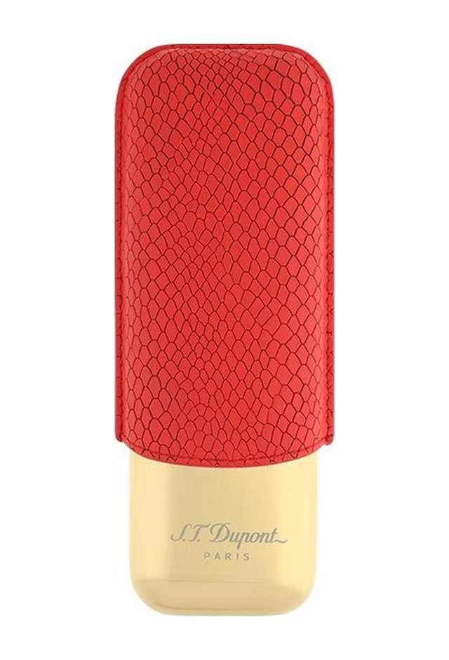 S.t. Dupont Gold - Kırmızı İkili Deri Puro Kılıfı 183271