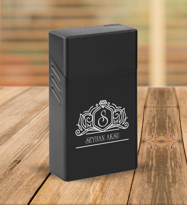Bk Gift Kişiye Özel İsimli Siyah Touch/slender Boy Metal Sigara Kutusu-13