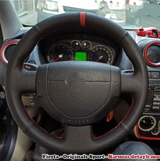 Ford Fiesta 2002-2007 Araca Özel Direksiyon Kılıfı Siyah