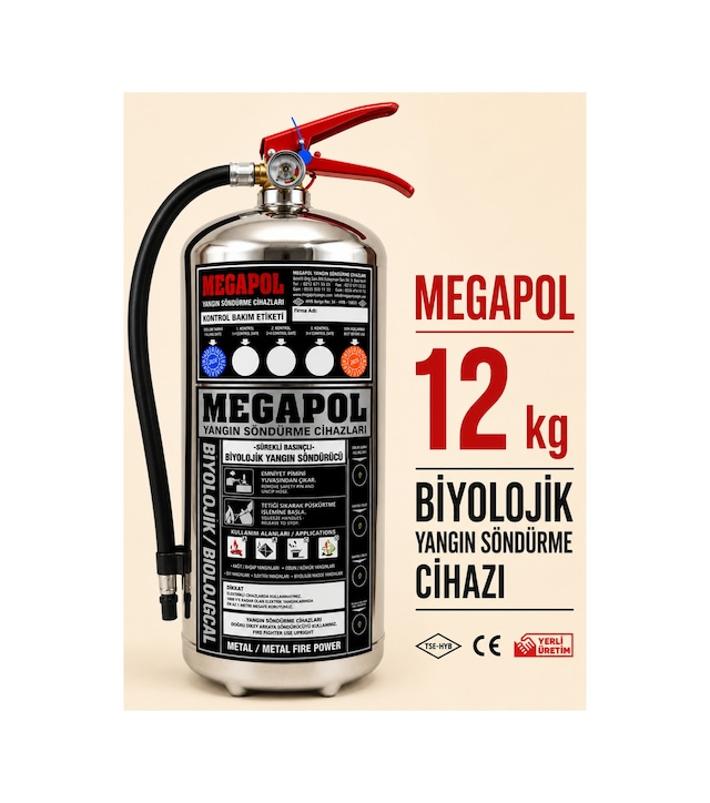12 Kg Biyolojik Metalik Yangın Söndürme Cıhazı Dört Yıl Garantılı .yangın Söndürme Tüpü. Yangın Söndürme Cihazı. Yangın Söndürücü. - 903364739