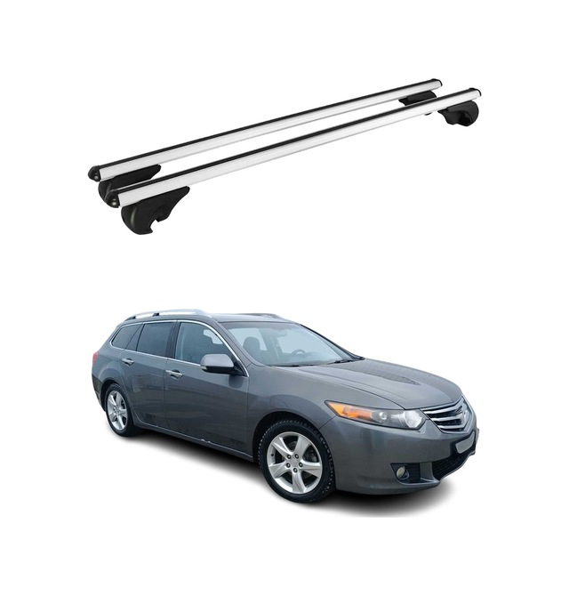 Honda Accord Station Wagon 1998-2002 Arası Uyumlu Port Bagaj Taşıyıcı Ara Atkı Alüminyum Gümüş 2 Parça