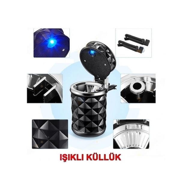 Küllük Seti Lüx Kristal Pırlanta Işıklı Siyah