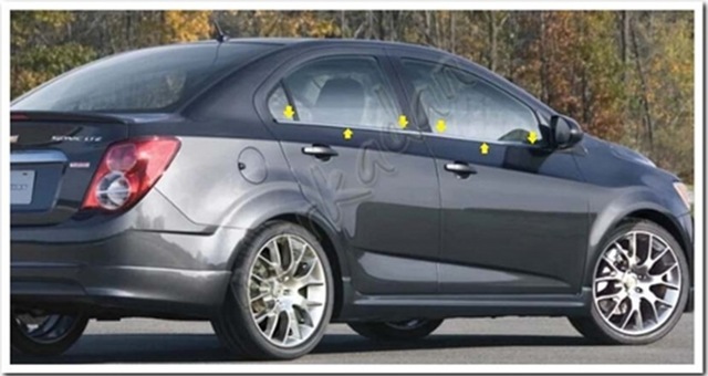 Markadan Chevrolet Aveo Sedan Krom Cam Çıtası 2006-2011 4 Parça P