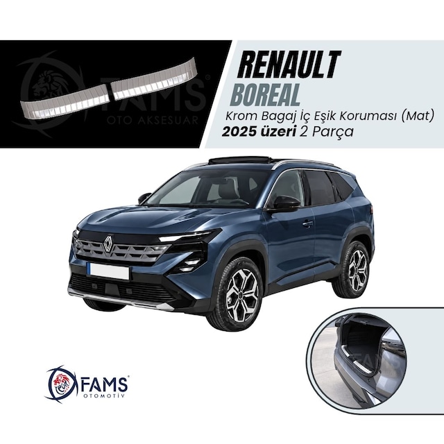 Renault Boreal Krom Bagaj İç Eşik Koruma 2025 Üzeri 2 Parça P,çelik Mat