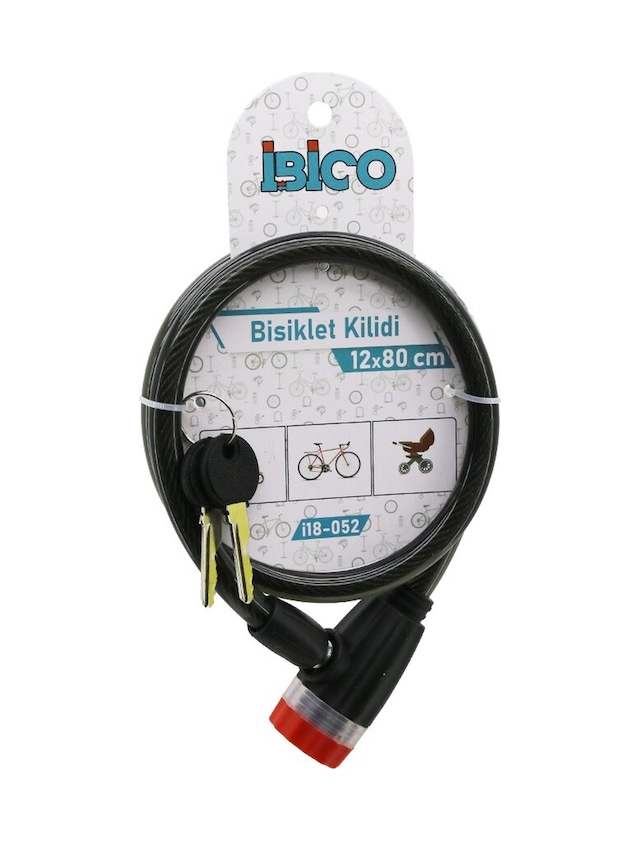 Anahtarlı Çevirmeli Kilit Kapaklı Plastik Kafa Bisiklet Kilit Çel