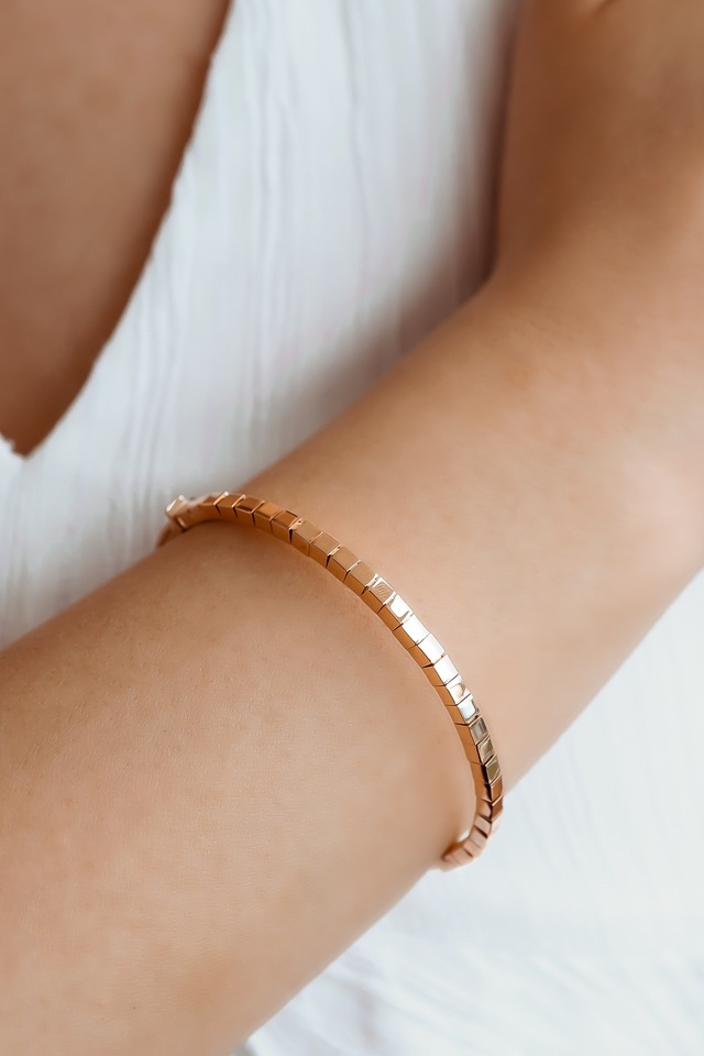 Taşsız Minimal Rose Altın Bilezik