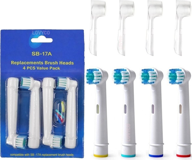Oral-B Muadili Şarjlı ve Pilli Diş Fırçaları ile Uyumlu Başlık 4 Adet + Kapak 4'lü