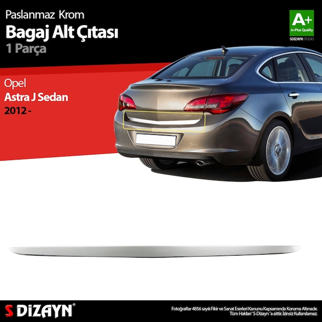 S-Dizayn Opel Astra J Sd Krom Bagaj Alt Çıtası 2012 Üzeri N11.2573