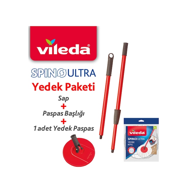 Vileda Vld0000000437 Spino Ultra Yedek Sap + Başlık + Yedek Paspas Paketi Vileda
