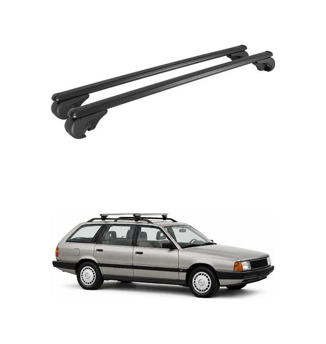 Audi 100 Avant 1983-1991 Arası Uyumlu Port Bagaj Taşıyıcı Ara Atkı Alüminyum Siyah 2 Parça