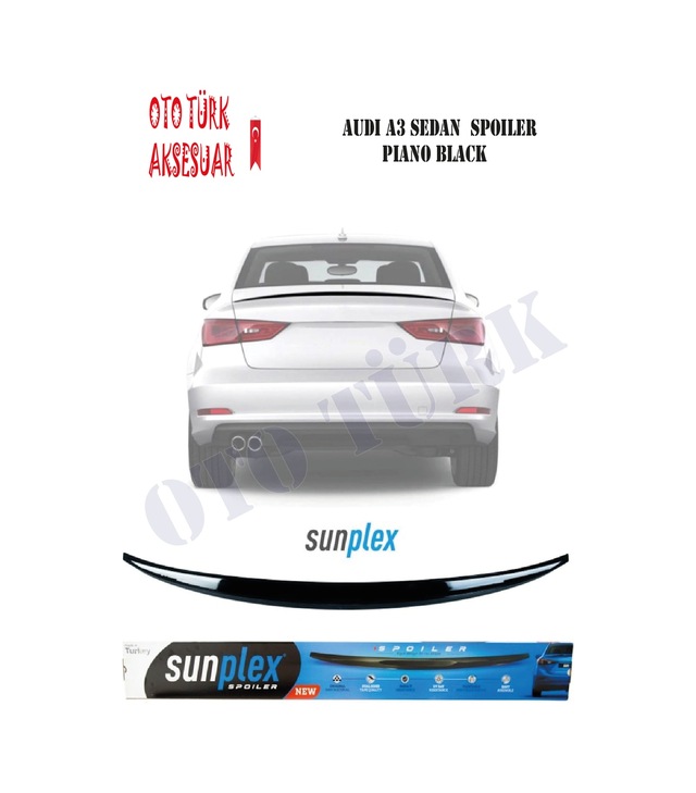 Audı A3 Sedan 2013 2019 Spoiler Piano Black