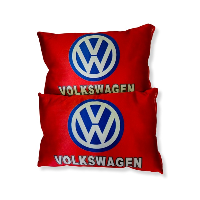 Volkswagen Uyumlu Kırmızı Araç Seyahat Boyun Yastık 2'li Set