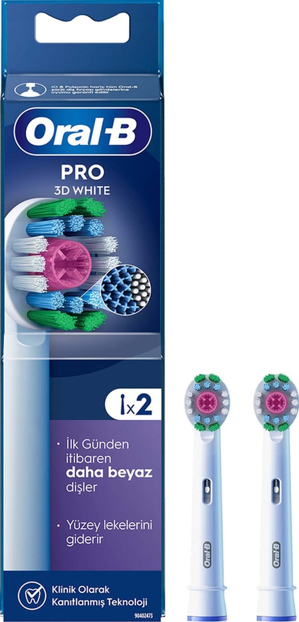 Oral-B 3d White X-Filament Şarjlı Diş Fırçası Yedek Başlığı Beyaz 2'li