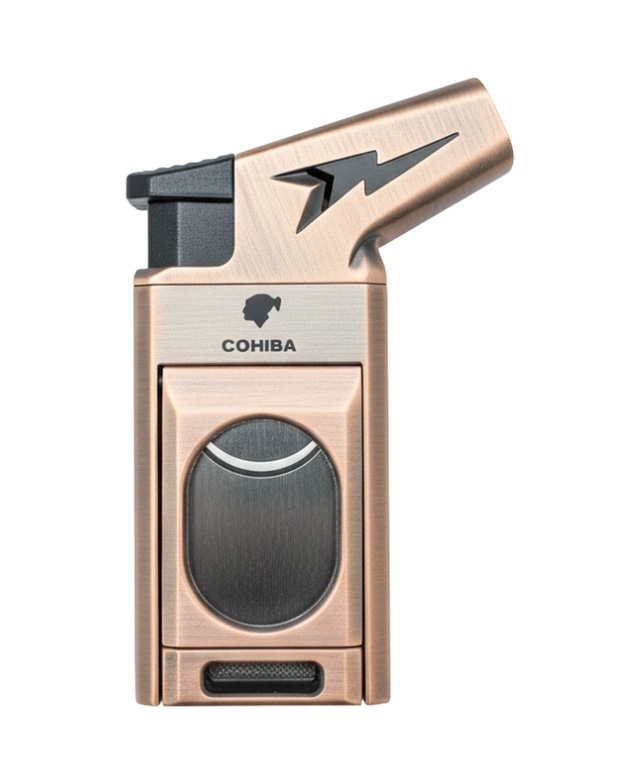 Cohiba Tek Torch Pürmüz Düz Kesicili Bronz Puro Çakmağı - Tr9149