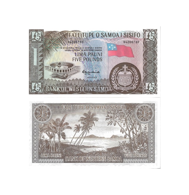 Batı Samoa 2020 Yılı 5 Pound Yabancı Kağıt Para Çil Unc Koleksiyon Para