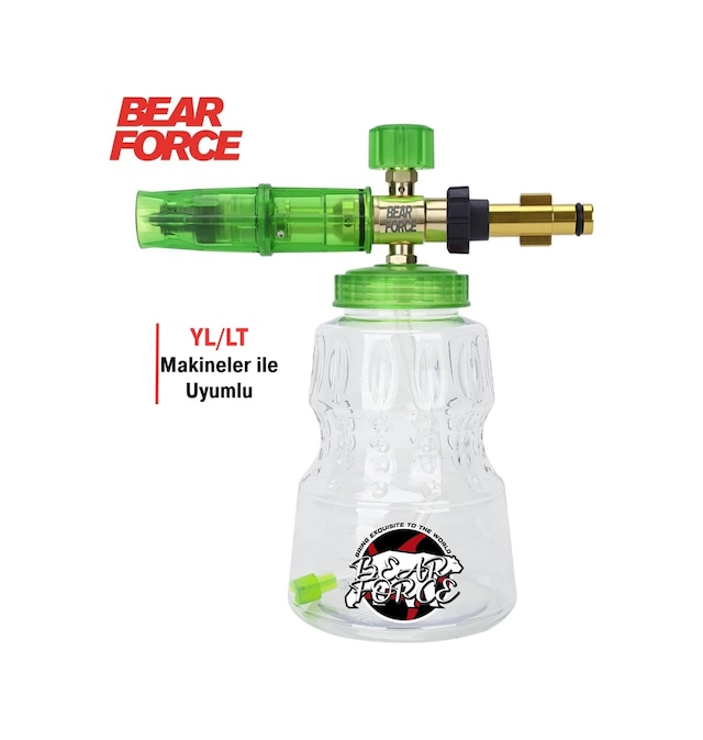 Robeve Bear Force Foam Lance Köpük Yapıcı Aparat 1l Köpük Aparatı Basınçlı Yıkama Makineleri Için Köpük Aparatı Çift Nozzle İle Birlikte Foam Canon Yl/lt Bağlantı Uyumlu
