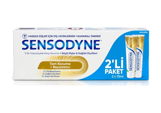 Sensodyne Tam Koruma Ve Beyazlatıcı Diş Macunu 75ml X2 Adet