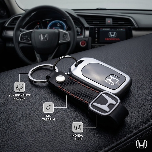 Honda Grubu İle Uyumlu Premium Kauçuk Oto Anahtarlık Araç Anahtarı İçin Şık Ve Dayanıklı Anahtarlık