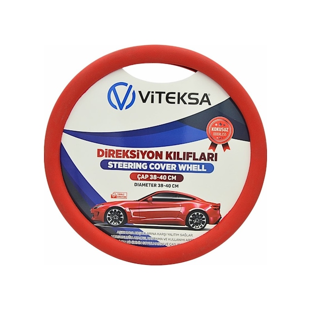 Direksiyon Kılıfı Lüks Kokusuz Silikon Kırmızı