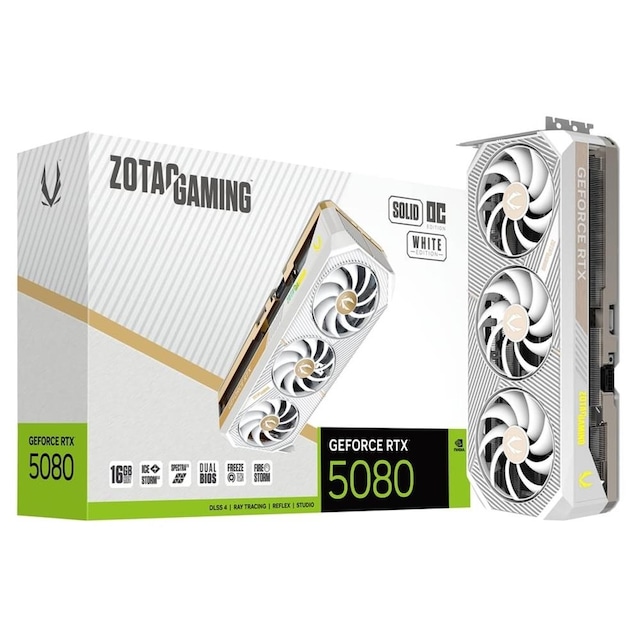 Zotac Geforce Rtx 5080 Gamıng Solıd Oc Whıte 16gb Gddr7 256bit Dlss 4 Ekran Kartı