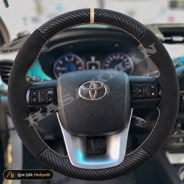 Toyota Innova Dikme Direksiyon Kılıfı Alcantara Süet Mat Karbon Bej Yüzük Ve Dikiş Facelift-mpv 2011-2015