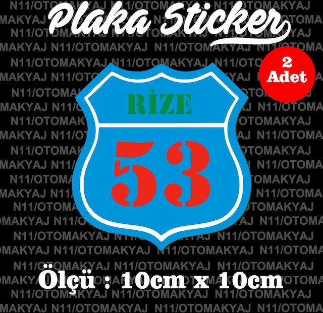 53 Rize İl Şehir Plaka Sticker Futbol Spor Kulüb