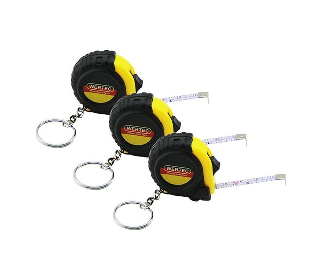 Mini Metre Tasarımlı Anahtarlık - 1 Metrelik - Kompakt Açık Gri