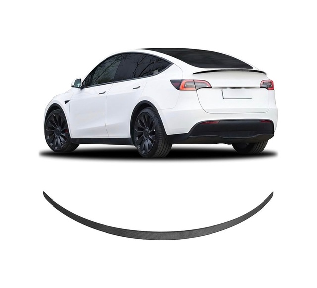 Tesla Model Y 2021-2024 Uyumlu Bagaj Üstü Karbon Görünüm Spoiler İthal Abs Plastik A+ Kalite