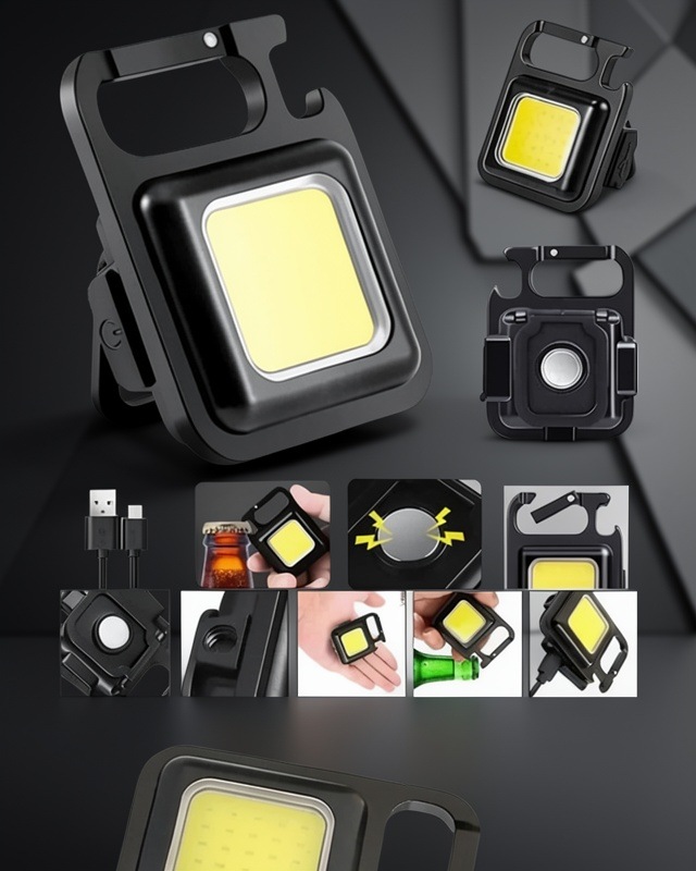 Usb Şarjlı Mini Led Cep El Feneri Taşınabilir Çok Fonksiyonlu