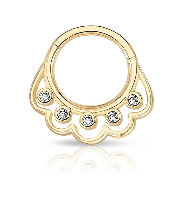 Lilarote Beş Taşlı Altın Helix Piercing