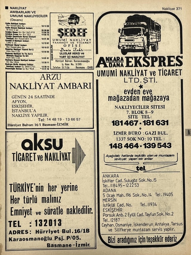 İzmir 1982-1983 Meslek Reklam İlanı Efemera S371 Teşhir Ürün