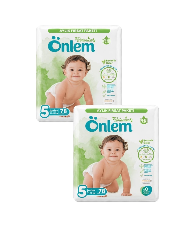 Önlem Botanika 5 Numara Junior Bebek Bezi 78 Adet X 2 Paket 2'li