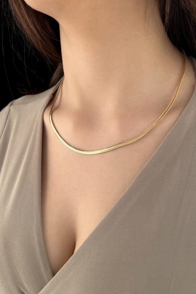 Fiyonk Kuyumculuk 14 Ayar Altın İtalyan Balık Sırtı Zincir 50 Cm 001