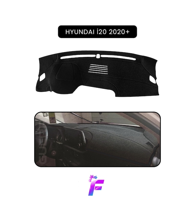 Hyundai İ20 2020+ Uyumlu Ön Göğüs Koruma Kolay Montaj Kaymaz Tasarım Oto Aksesuar Tc66 Torpido Halısı