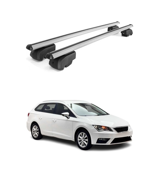 Seat Leon Iv Station Wagon 2020-2027 Arası Uyumlu Port Bagaj Taşıyıcı Ara Atkı Alüminyum Gümüş 2 Parça
