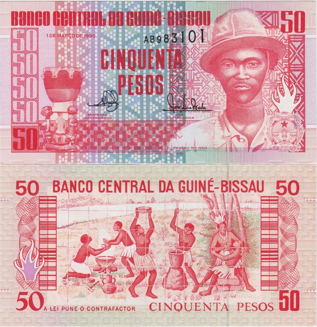 Gine Bissau 50 Peso 1990 Çil.