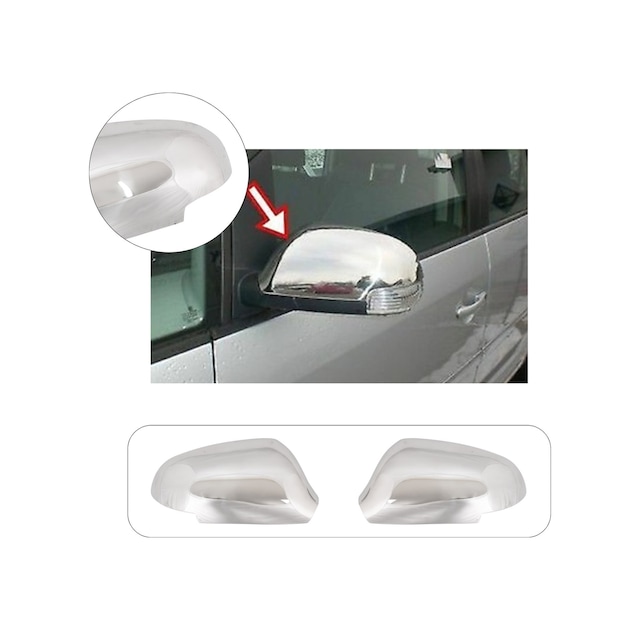 Volkswagen Touran Uyumlu 2003-2006 Krom Ayna Kapağı Paslanmaz Çelik